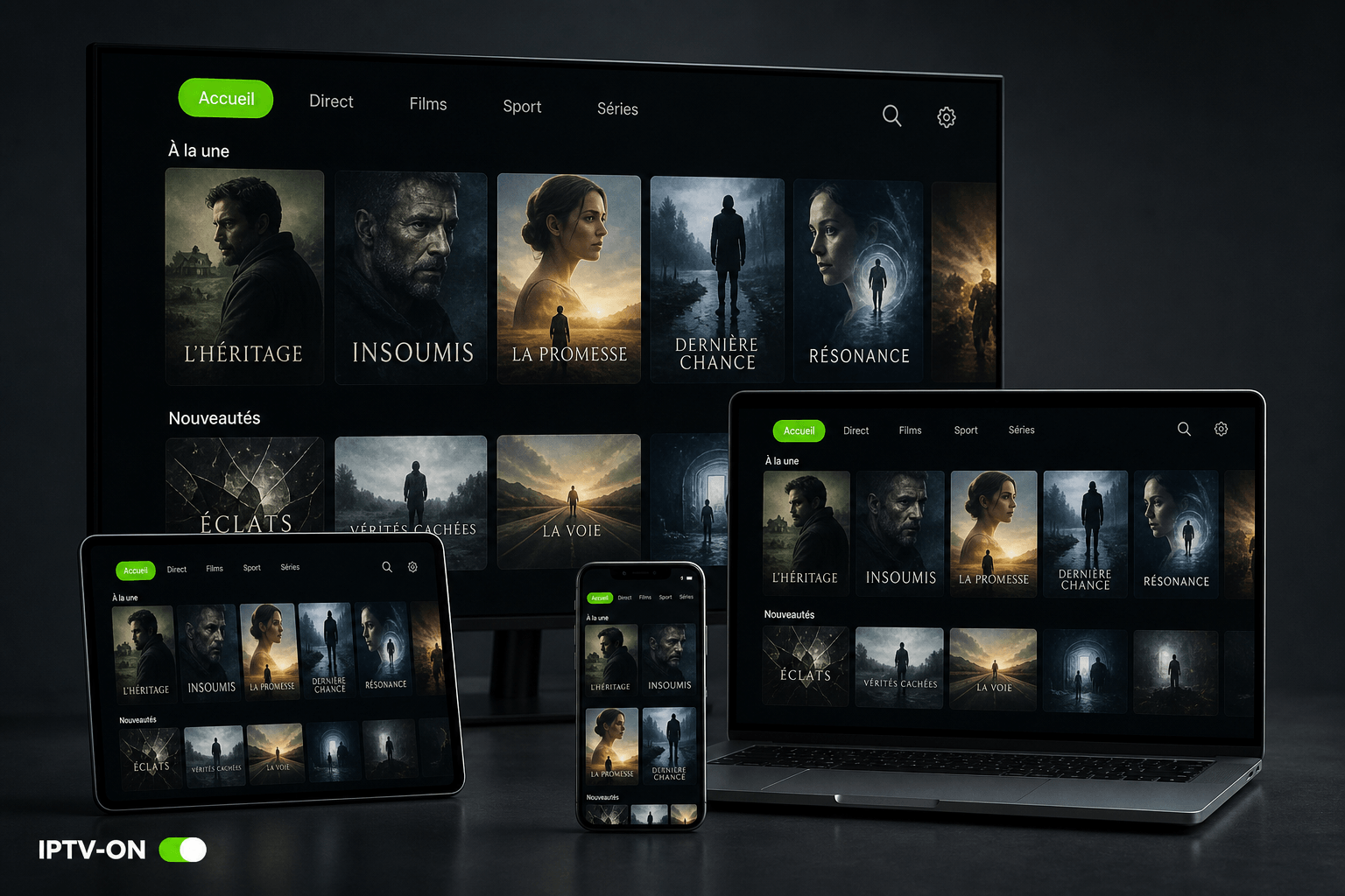 IPTV-ON sur TV, ordinateur, tablette et smartphone